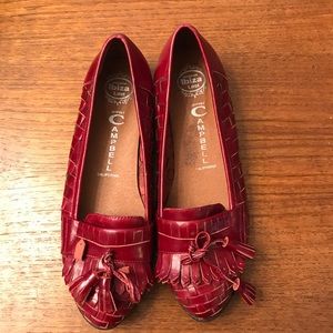 Jeffery Campbell red flats - like new. Size 7.
